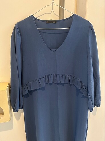 Mavi salaş hamile elbisesi - Görsel 2