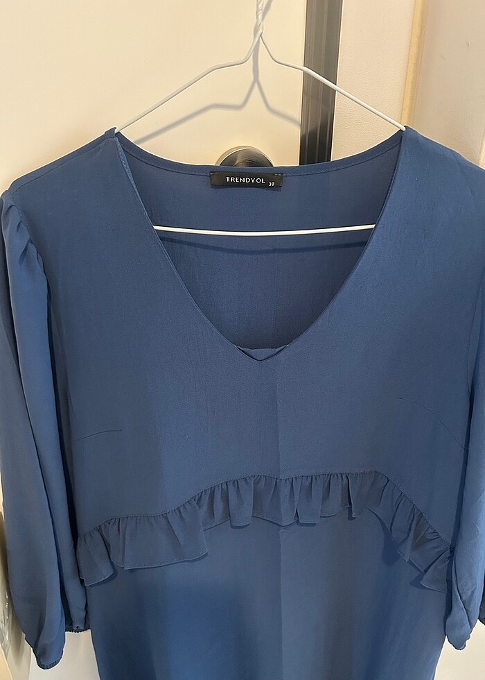 Mavi salaş hamile elbisesi - Görsel 3