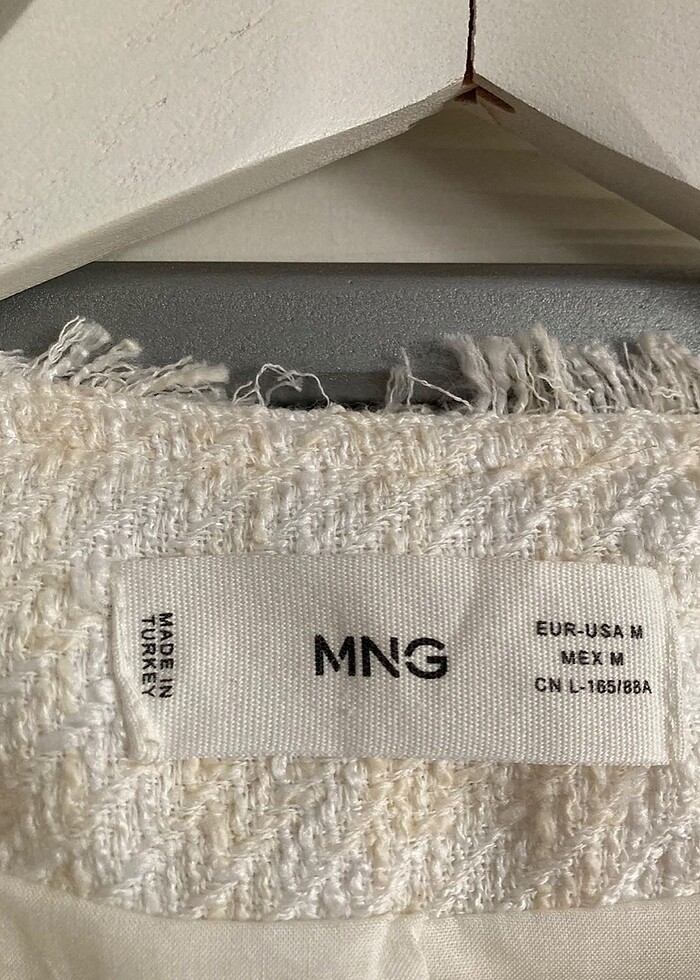 Mango beyaz ekru tüvit yelek - Görsel 2