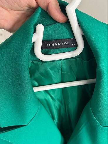 Zümrüt yeşili blazer ceket - Görsel 6