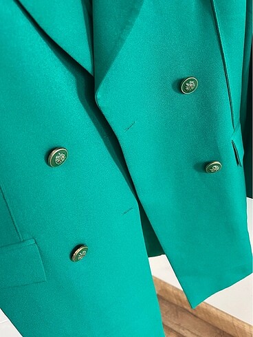Zümrüt yeşili blazer ceket - Görsel 8