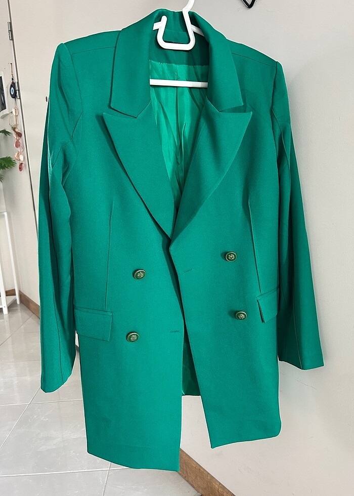 Zümrüt yeşili blazer ceket - Görsel 2