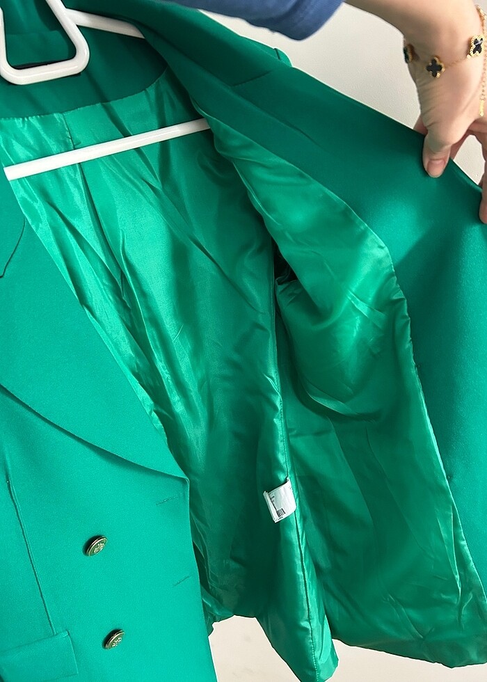 Zümrüt yeşili blazer ceket - Görsel 5