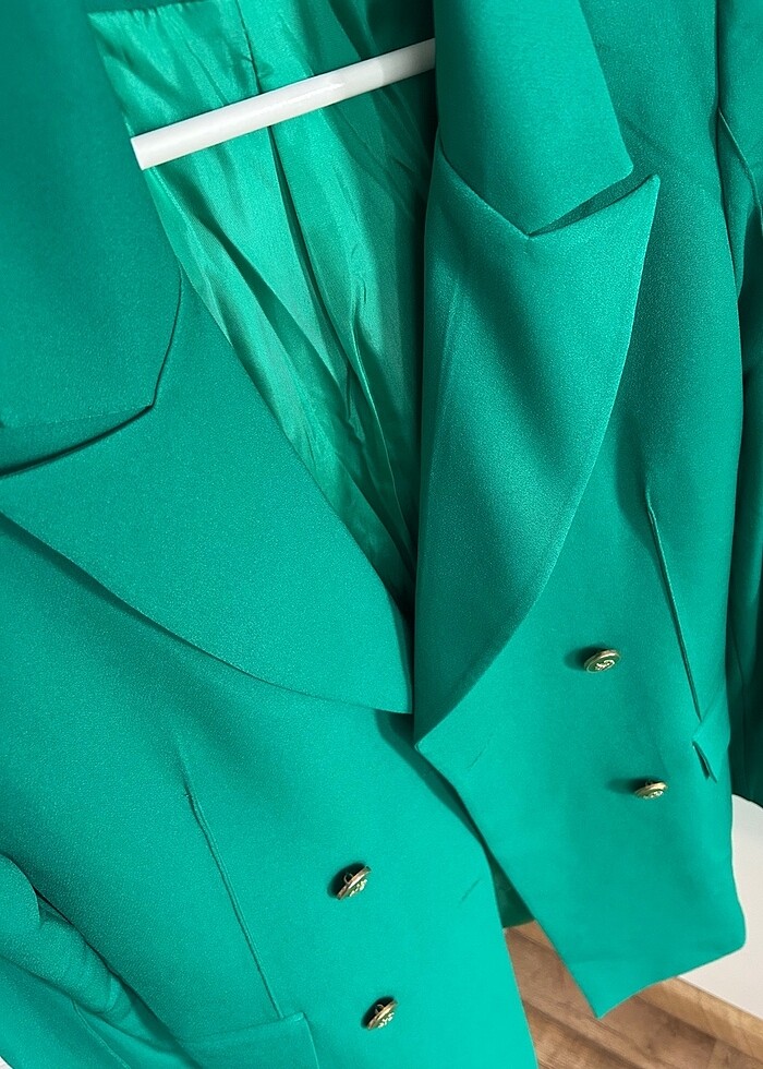 Zümrüt yeşili blazer ceket - Görsel 3