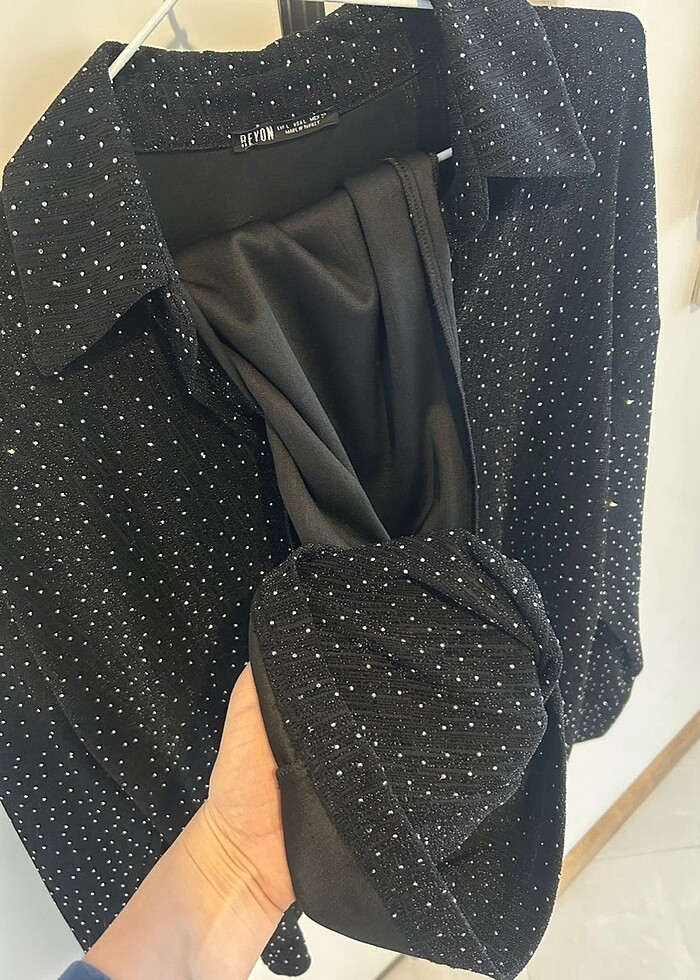 Taşlı siyah alt üst ikili takım - Görsel 4