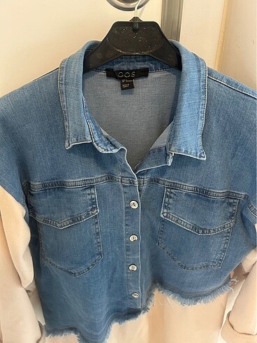 Cos kot detaylı bej düğmeli sweat elbise - Görsel 4