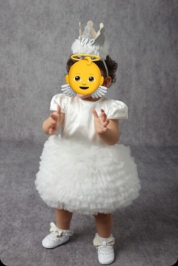 Deri taşlı beyaz bebek makosen - Görsel 2