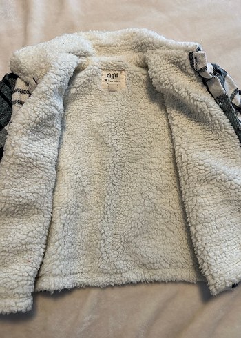 Erkek Çocuk Gri Ekose Düğmeli Mont 2-3 yaş - Görsel 4