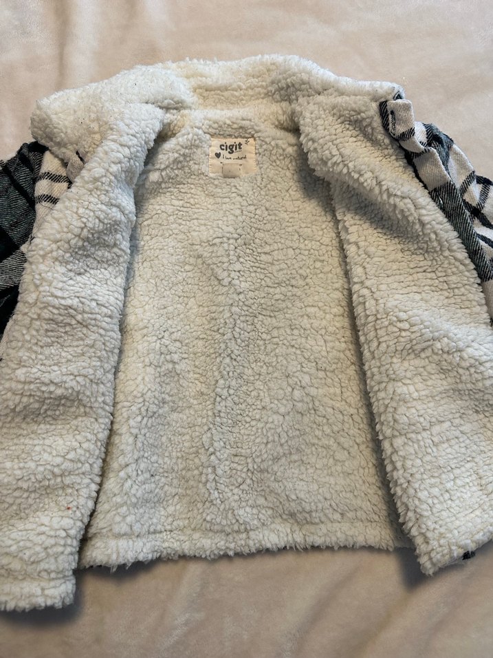 Erkek Çocuk Gri Ekose Düğmeli Mont 2-3 yaş - Görsel 4