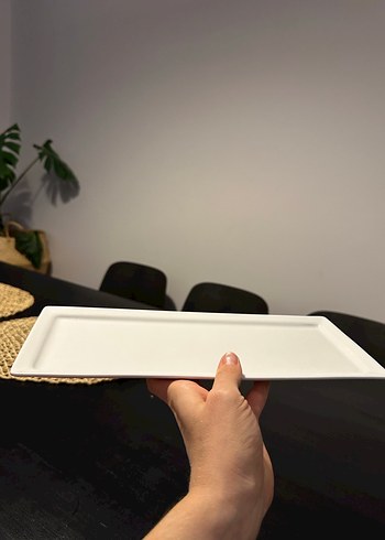 Beyaz Dikdörtgen Servis Tabağı (6 lı set) - Görsel 3