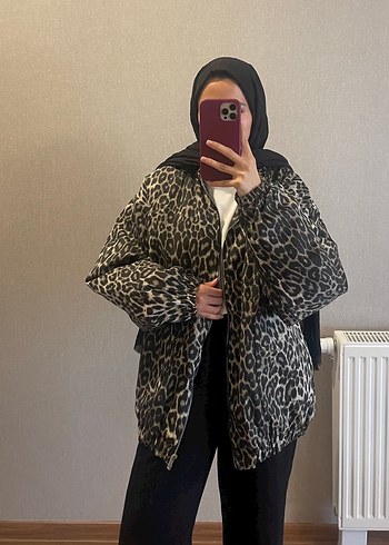 36 Beden kahverengi Renk Leoparlı Bomber Ceket