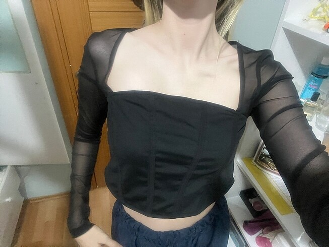 s Beden siyah Renk crop bershka