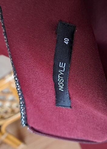 40 Beden bordo Renk NG Style bordo elbise 