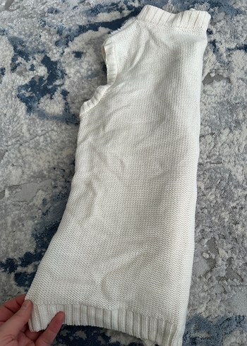 Beyaz Kürklü Kolsuz çocuk Yelek - Görsel 3