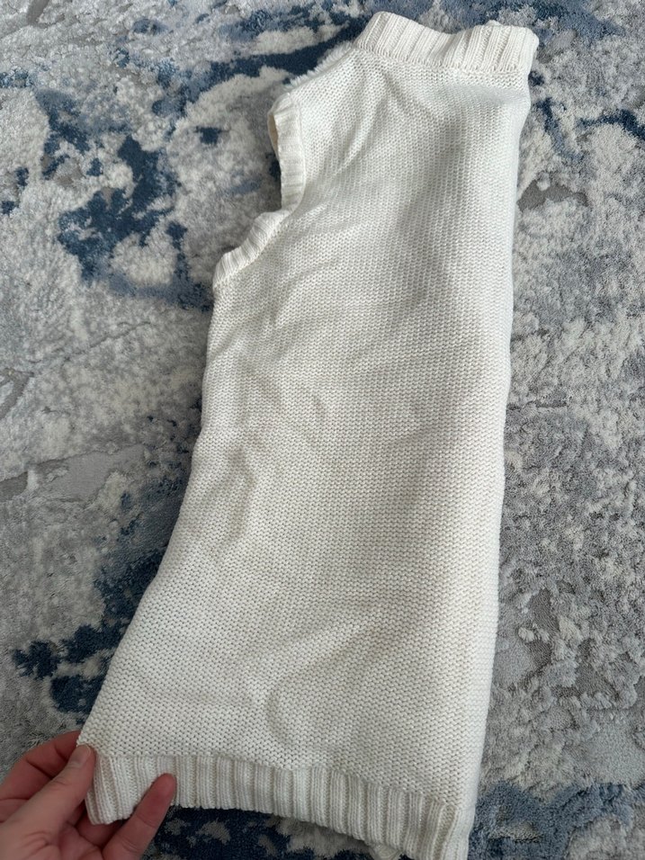 Beyaz Kürklü Kolsuz çocuk Yelek - Görsel 3