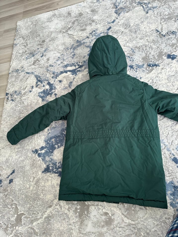 Erkek Çocuk Koyu Yeşil Kapüşonlu Mont - Görsel 5