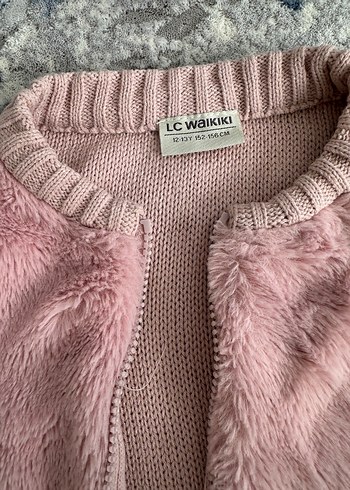 Kız Çocuk Pembe Kürklü Kolsuz Yelek - Görsel 2