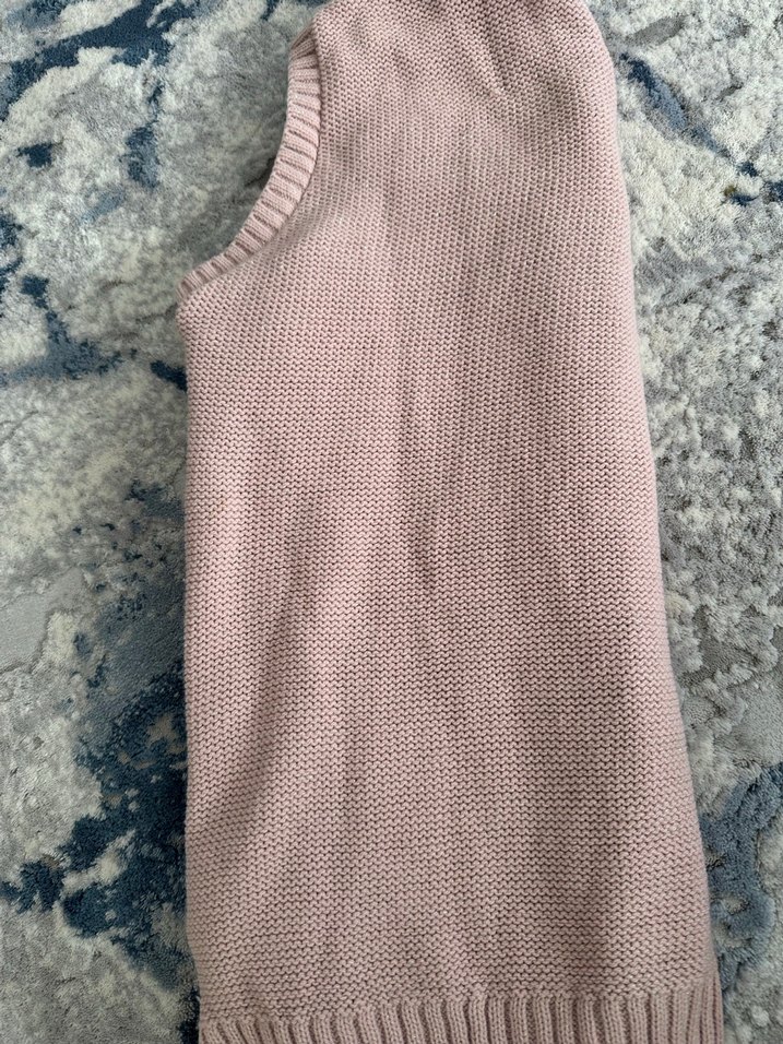 Kız Çocuk Pembe Kürklü Kolsuz Yelek - Görsel 3