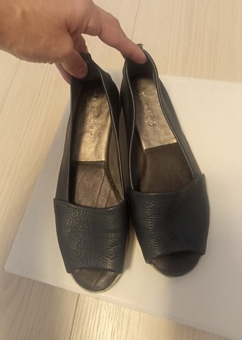 Lacivert Dolgu Topuklu Kadın Babet - Görsel 3