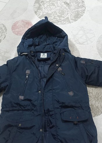 Fermuarlı Lacivert Uzun Erkek  Çocuk Mont - Görsel 9