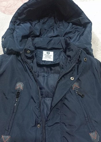 Fermuarlı Lacivert Uzun Erkek  Çocuk Mont - Görsel 3