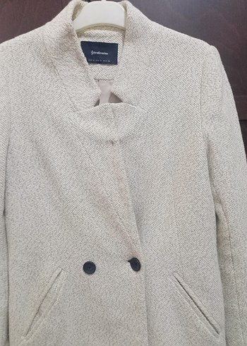 Düğmeli Bej Midi Kadın Kaban - Görsel 2