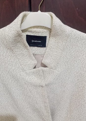 Düğmeli Bej Midi Kadın Kaban - Görsel 3