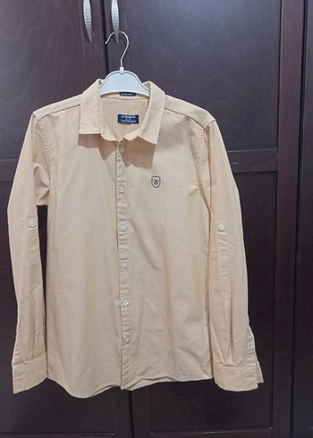 Bej Düğmeli Erkek Uzun Kollu Gömlek - Görsel 3