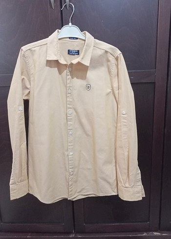 Bej Düğmeli Erkek Uzun Kollu Gömlek - Görsel 2