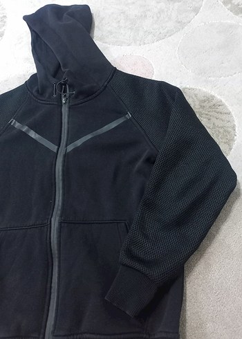 Siyah Kapüşonlu Fermuarlı Erkek Sweatshirt - Görsel 7