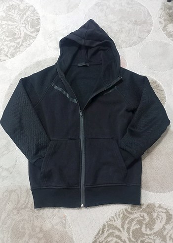 Siyah Kapüşonlu Fermuarlı Erkek Sweatshirt - Görsel 4