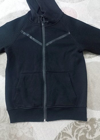 Siyah Kapüşonlu Fermuarlı Erkek Sweatshirt - Görsel 3