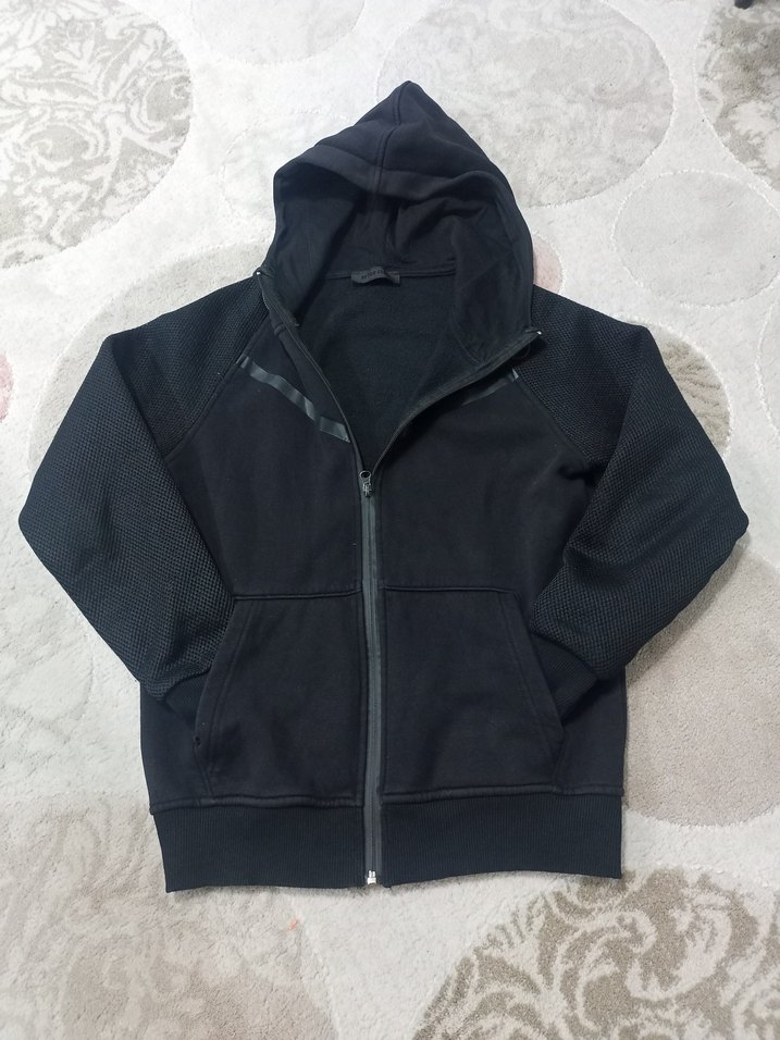 Siyah Kapüşonlu Fermuarlı Erkek Sweatshirt - Görsel 4