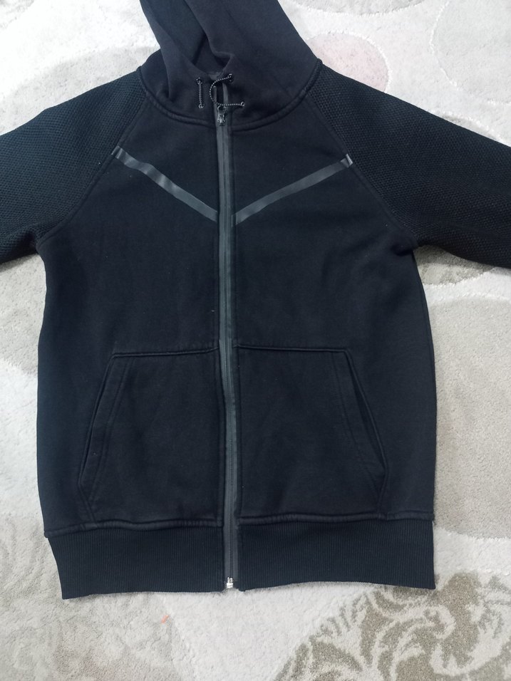 Siyah Kapüşonlu Fermuarlı Erkek Sweatshirt - Görsel 3