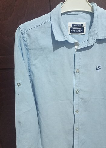 Mavi Pamuklu Erkek çocuk Gömlek Uzun Kollu - Görsel 2