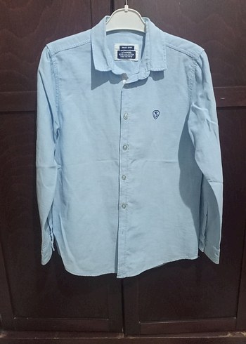 Mavi Pamuklu Erkek çocuk Gömlek Uzun Kollu - Görsel 4