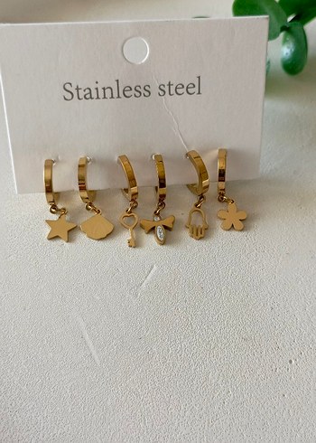 Altın Renkli Minimalist Boncuklu Mini Bayan Küpeler