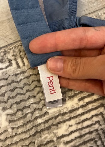 m Beden Lacivert Dantelli Midi Sütyen
