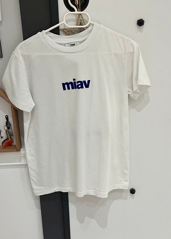 Beyaz miav Baskılı Kısa Kollu Kadın Tişört