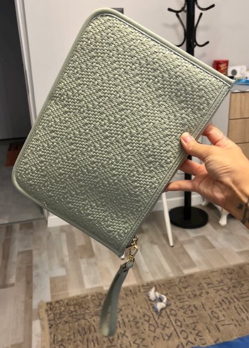 Pierre Cardin Gri Deri Kadın El Çantası Fermuarlı //SIFIR ÜRÜN