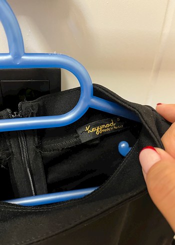 Siyah Payetli Midi Abiye Elbise - Görsel 4