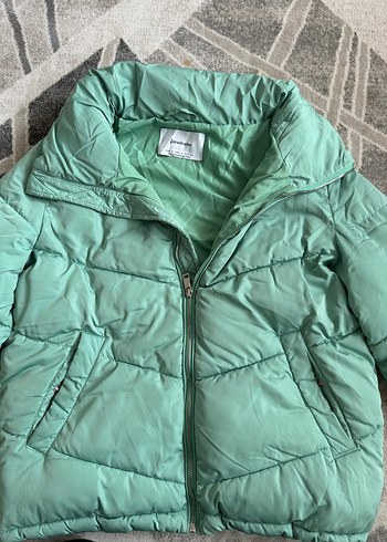 Turkuaz Midi Oversize Şişme Mont - Görsel 4