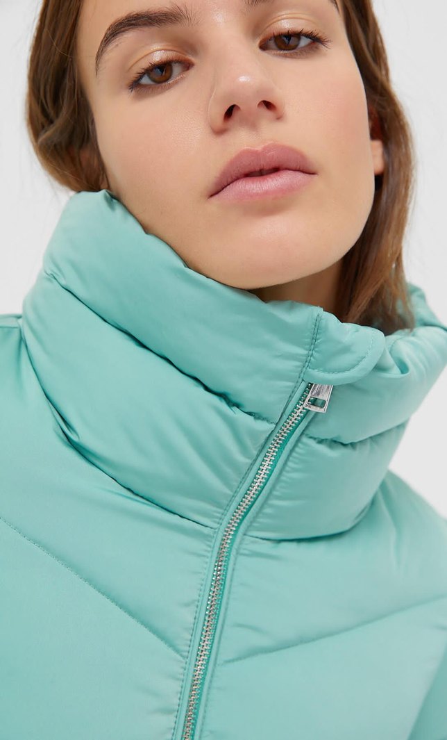 Turkuaz Midi Oversize Şişme Mont - Görsel 2