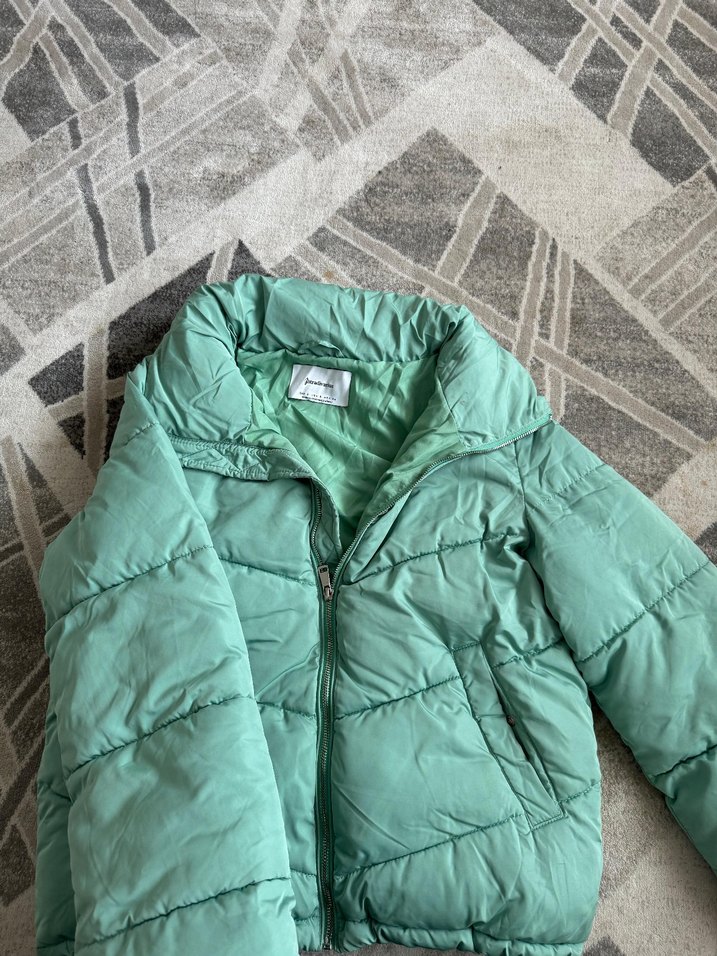 Turkuaz Midi Oversize Şişme Mont - Görsel 5