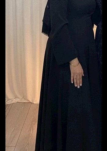 Bordo Uzun Kollu Salaş Saten Elbise - Görsel 2