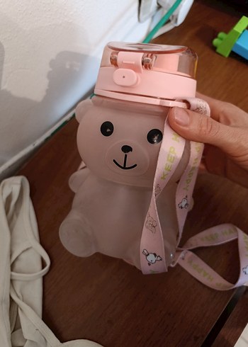 Pembe Ayı Figürlü Çocuk Matara - Görsel 3