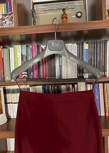 Bordo Salaş Midi Kadın Kumaş Pantolon - Görsel 3