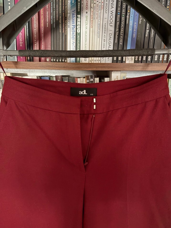 Bordo Salaş Midi Kadın Kumaş Pantolon - Görsel 4