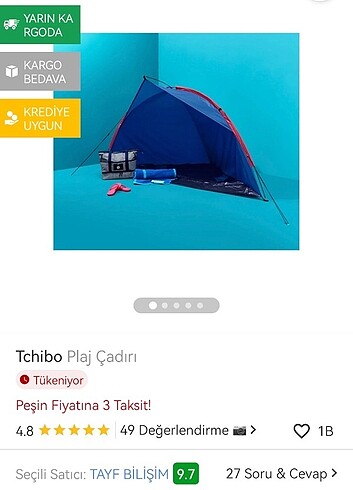  Beden Tchibo plaj çadırı 