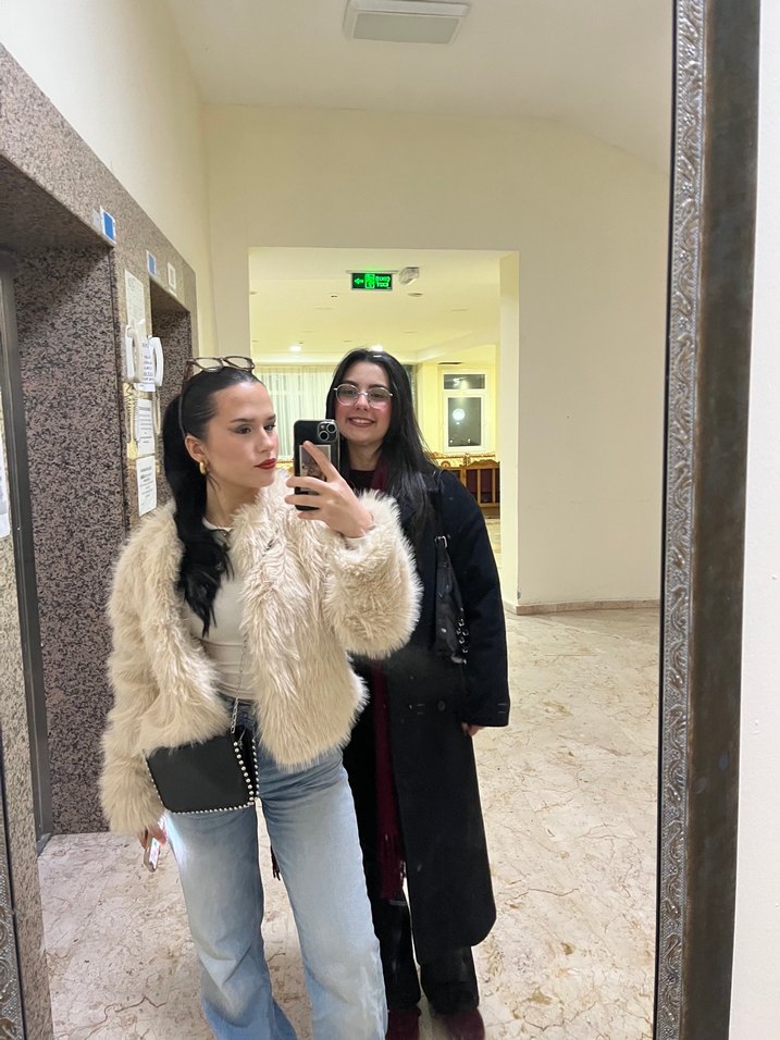 Bej  Kadın Suni Kürk Mont - Görsel 2